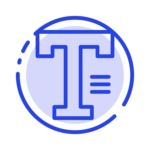 Typ, text, write, word blue dotted line icon — Stockvektor