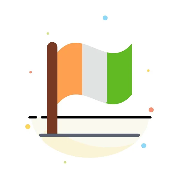 Drapeau, Irlande, Irlandais abstrait modèle d'icône de couleur plate — Image vectorielle