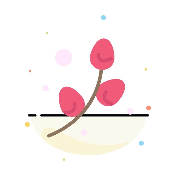 Plant, ei, Pasen, vakantie abstract platte kleur pictogram sjabloon — Stockvector