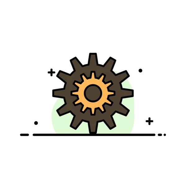 Einstellungen, Zahnrad, Getriebe, Produktion, System, Rad, Arbeit Geschäft f — Stockvektor