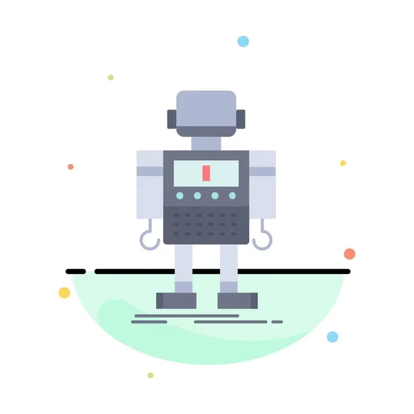 Autonomo, macchina, robot, robotica, tecnologia Flat Color Icon — Vettoriale Stock