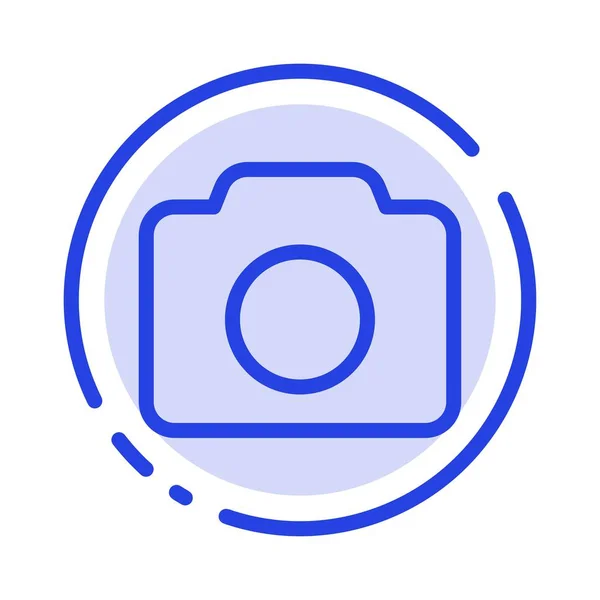 Camera, Image, Basic, Ui Blue Dotted Line Icon — стоковый вектор