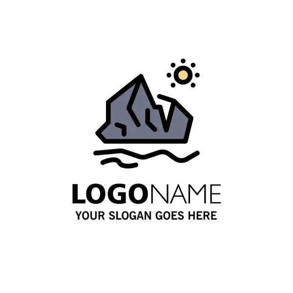 Ecologia, Ambiente, Ghiaccio, Iceberg, Melting Business Logo Templa — Vettoriale Stock