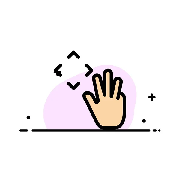 Hand, hand markör, upp, Croup Business Flat linje fylld Icon VEC — Stock vektor