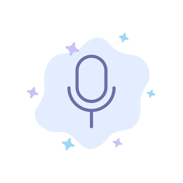 Mic, mikrofon, základní, modrá ikona uživatelského rozhraní na backgroun abstraktního mraku — Stockový vektor