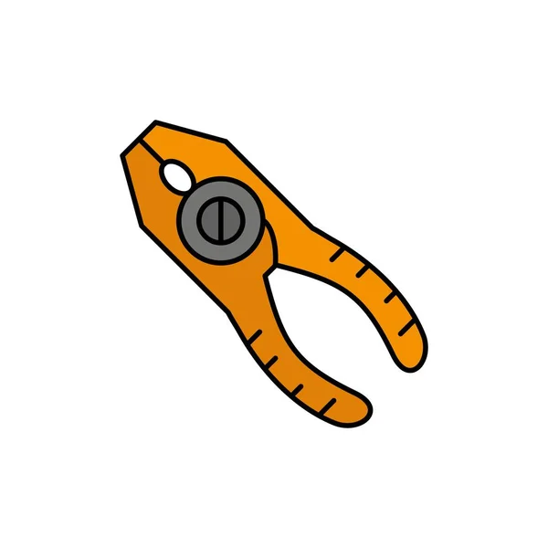 Pincers, Pliers, Tongs, Repair, Tool  Flat Color Icon. Vector ic — Stock Vector