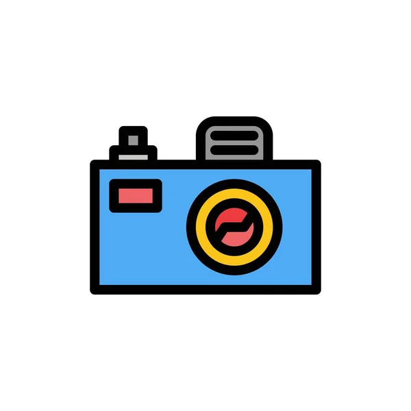 Kamera, bild, designa platt färg ikon. Vektor ikon banner Templ — Stock vektor