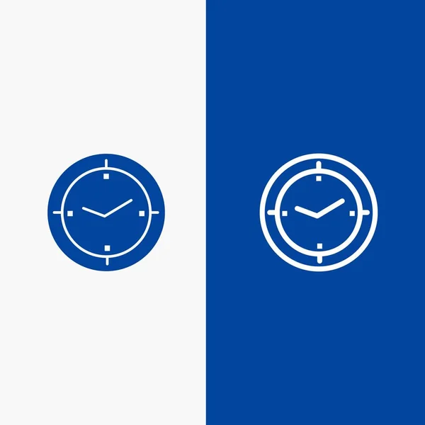 Время, таймер, компас, машинная линия и иконка Glyph. — стоковый вектор