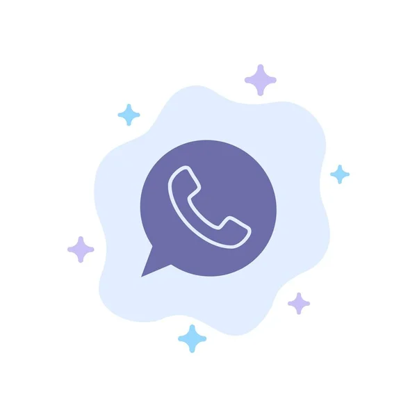 App, Chat, Telephone, Watts App Blue Icon on Abstract Cloud Back — Stock Vector