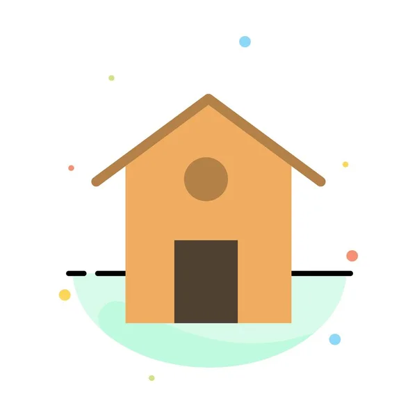 Haus, Haus, Gebäude abstrakte flache Farbsymbolvorlage — Stockvektor