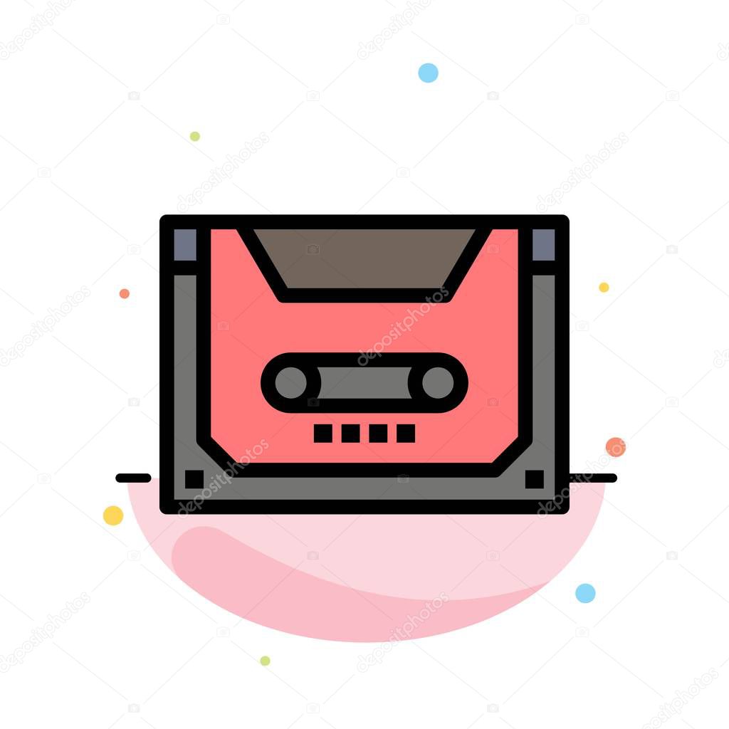 Analog, Audio, Cassette, Compact, Deck Abstract Flat Color Icon 