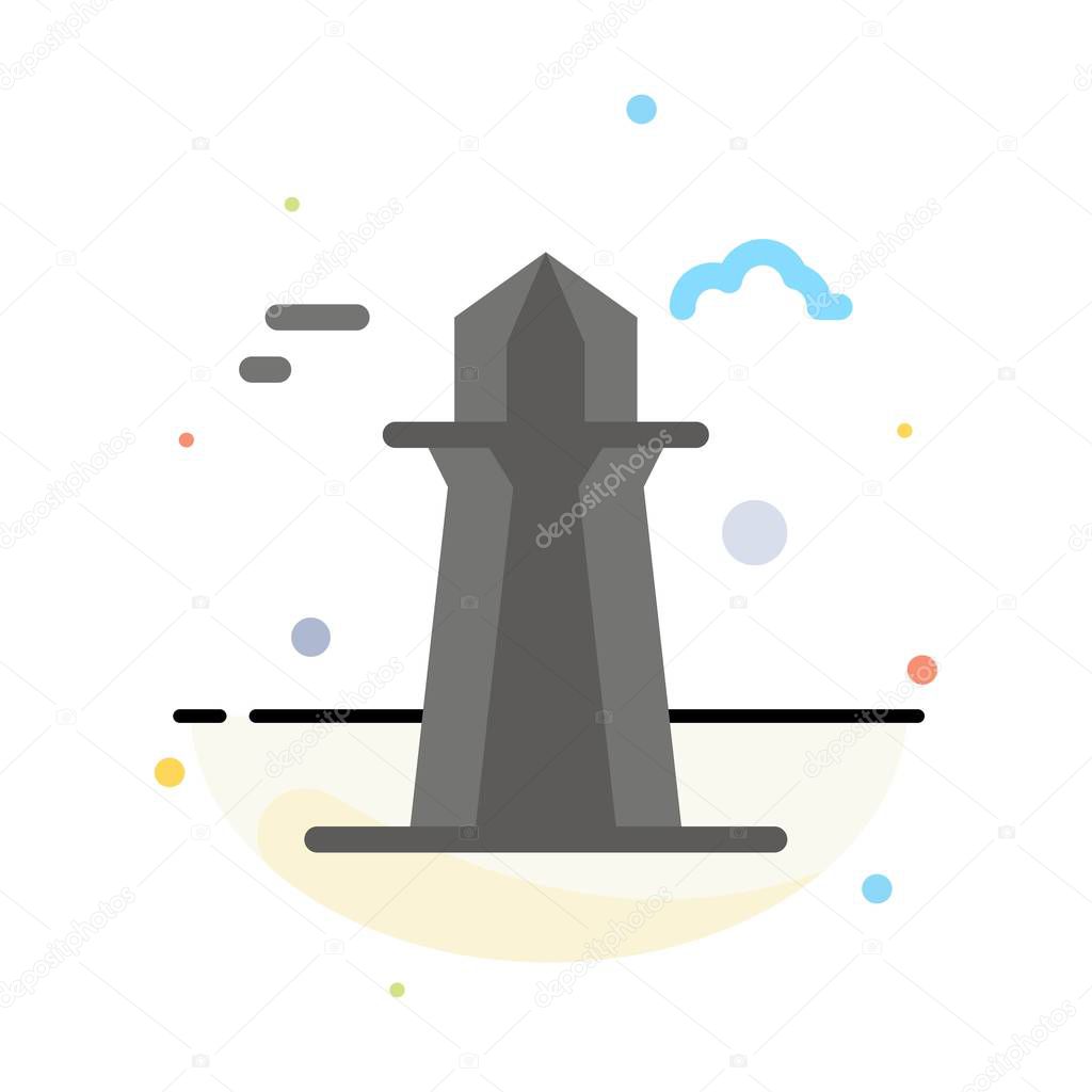 Canada, Co Tower, Canada Tower, Building Abstract Flat Color Ico