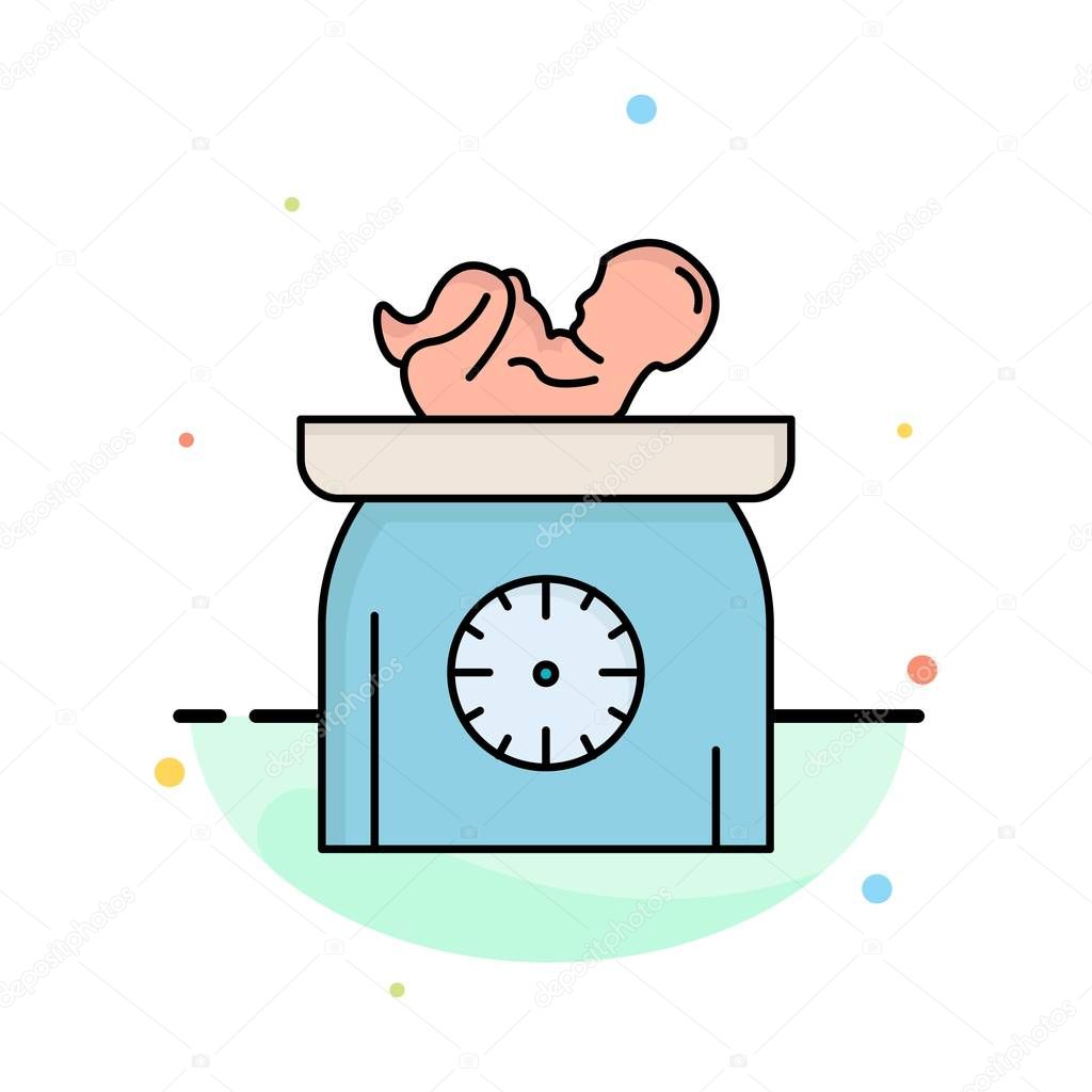 weight, baby, New born, scales, kid Flat Color Icon Vector