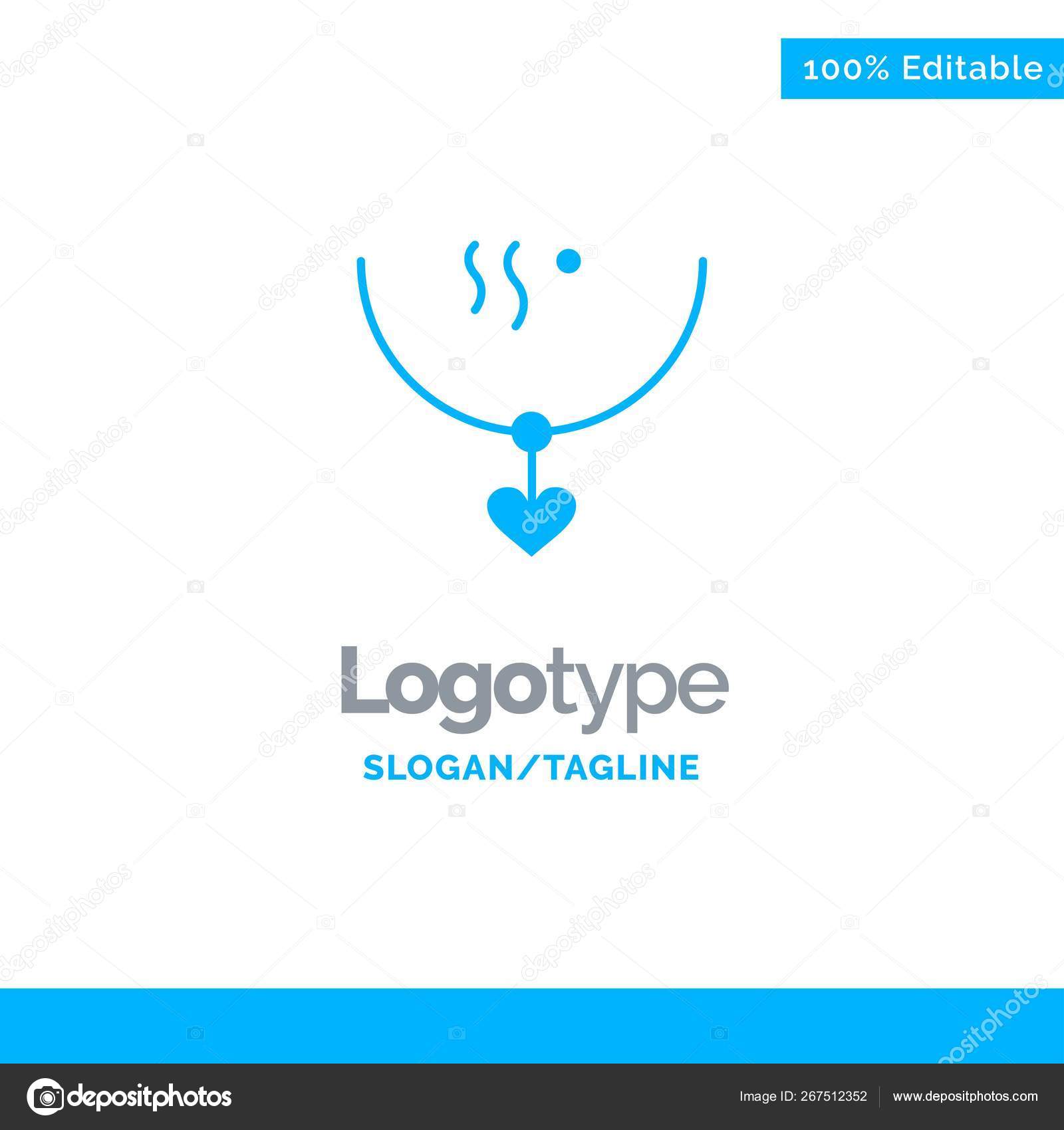 Amulet Love Marriage Party Wedding Blue Solid Logo Template Place