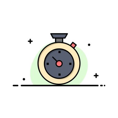 Pusula, Zamanlayıcı, Zaman, Otel İş Logo Şablonu. Düz Renk