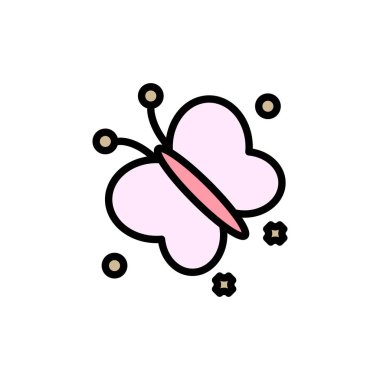 Kelebek, Sinek, Bahar, Güzellik Düz Renk Simgesi. Vektör simgesi yasağı