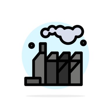 Enerji, Kirlilik, Fabrika Soyut Çember Düz Arkaplan Rengi