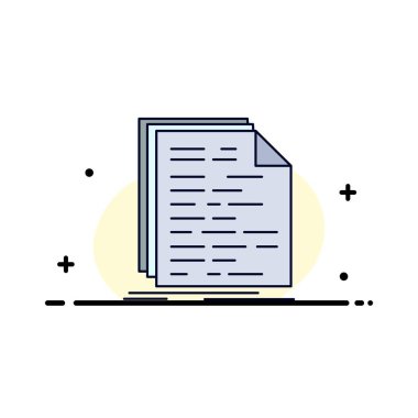 Kod, kodlama, doküman, programlama, komut dosyası Düz Renk Simgesi Vektör