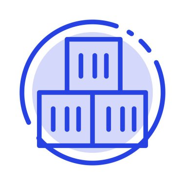 Kutu, İyi, Lojistik, Ulaşım Mavi Noktalı Hat Simgesi