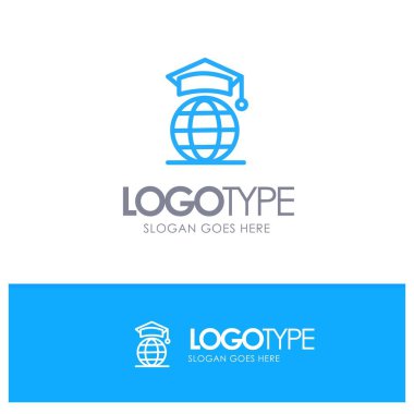 Küre, İnternet, Online, Mezuniyet Mavi Logo Hattı Stil