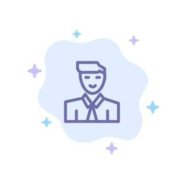 Adam, Kullanıcı, Öğrenci, Öğretmen, Soyut Bulut Avatar Mavi Simge 