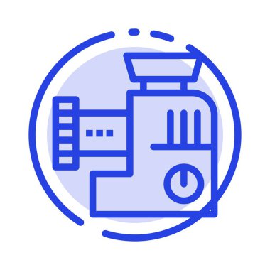 Mikser, Mutfak, Manuel, Mix Mavi Noktalı Çizgi Hattı Simgesi