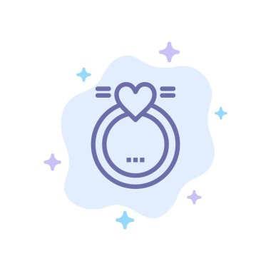 Yüzük, Evlilik, Aşk, Soyut Bulut Arka Plan Üzerinde Düğün Mavi Sonu