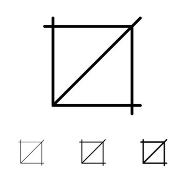 Kırpma, Tasarım, Araç Kalın ve ince siyah çizgi simge seti