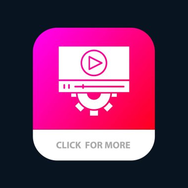 Video, oyun, ayar, tasarım mobil uygulama düğmesi. Android ve IOS 