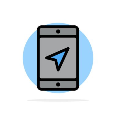 Mobil, Konum, Harita, Hizmet Soyut Daire Arka Plan Düz c