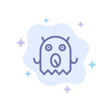 Canavar, uzaylı, uzay mavisi soyut bulut arka plan üzerinde simge