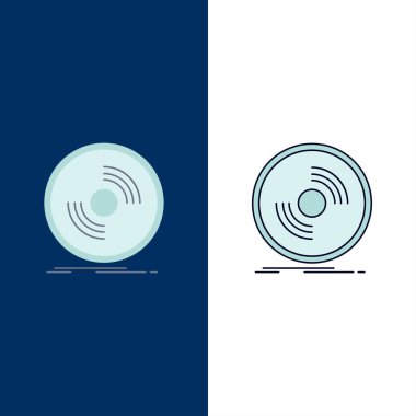 Disk, dj, fonograf, kayıt, vinil Düz Renk Simge Vektör