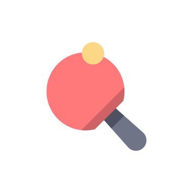 Pong, Raket, Masa, Tenis Düz Renk Simgesi. Vektör simgesi afiş