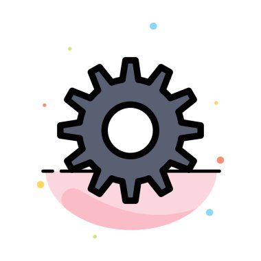 Dişliler, Dişli, Soyut Düz Renk Simgesi Şablonu Ayarlama