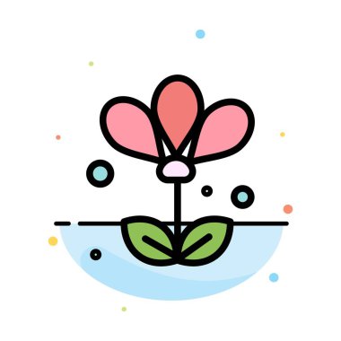 Çiçek, Çiçek, Doğa, Bahar Soyut Düz Renk Simge Şablonu