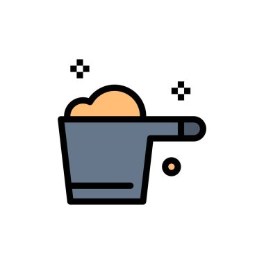 Temizlik, Deterjan, Ölçer, Housekeeping Düz Renk Simgesi. Vecto