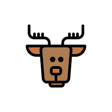 Alp, Arktik, Kanada, Ren Geyiği Düz Renk Simgesi. Vektör simgesi b