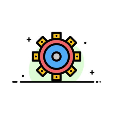 İşletme Düz Çizgisi İnşaat, İnşaat, İnşaat ve Ayarlama Simgesi Dolduruldu 