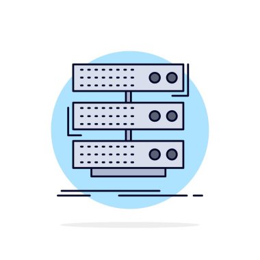 sunucu, depolama, raf, veritabanı, veri Düz Renk Simge Vektör