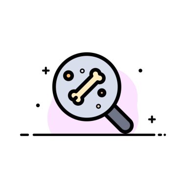 Arama, Kemik, Bilim İş Düz Hat Dolu Simge Vektör Yasağı