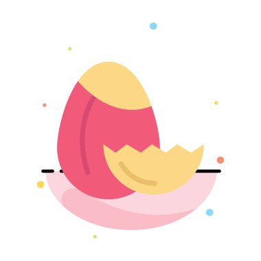 Yumurta, Doğa, Paskalya Soyut Düz Renk Simgesi Şablon