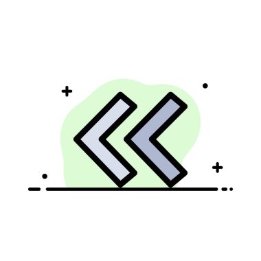 Ok, Oklar, Geri İş Düz Çizgi Dolu Simge Vektör Banne