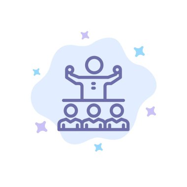 Teşvik, Büyüme, Mentorluk, Mentorluk, Takım Mavi Simge Abstrac