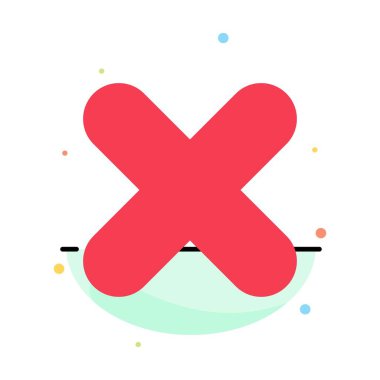 Sil, İptal Et, Kapat, Çapraz Soyut Düz Renk Simgesi Şablonu