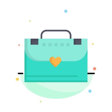 Çanta, Evrak Çantası, Aşk Soyut Düz Renk Simgesi Şablonu