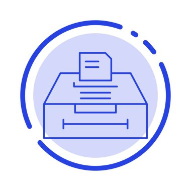 Veri, Arşiv, İş, Bilgi Mavi Noktalı Çizgi Simgesi