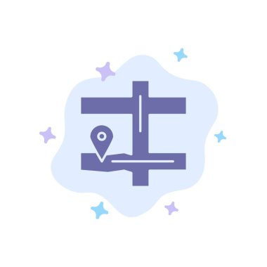 Soyut Bulut Arka Planında Harita, Gezinme, Mavi Simgeyi Sabitle