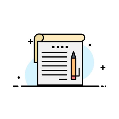 Öğrenci, Notlar, Notlar, Eğitim İş Logo Şablonu. Düz Col