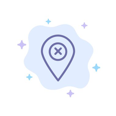 Konum, Harita, Navigasyon, Soyut Bulut Backg'de Mavi Simgeyi İkile