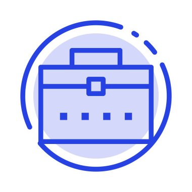 Çanta, İşçi Çantası, Kullanıcı, Arayüz Mavi Noktalı Çizgi Simgesi